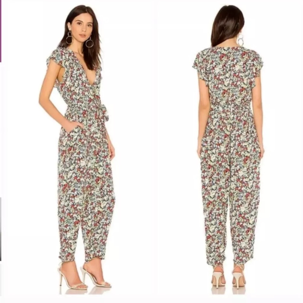 Free People Ruffle Your Feathers Floral Belted POCKETS